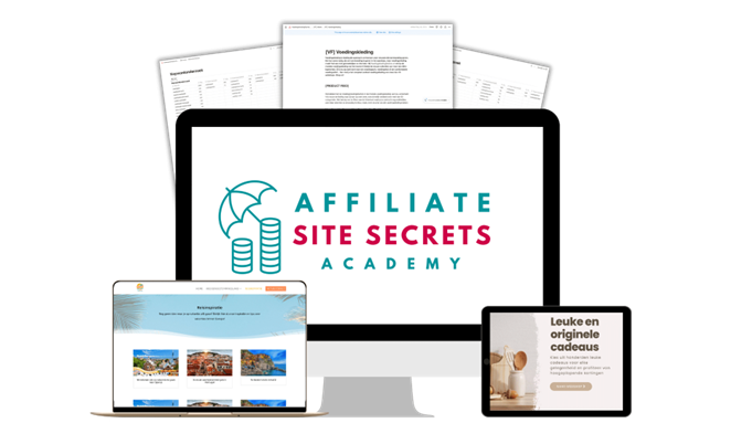 Affiliate Website Secrets Aacademy. Een affiliate website leren bouwen. Geld leren verdienen met je website.
